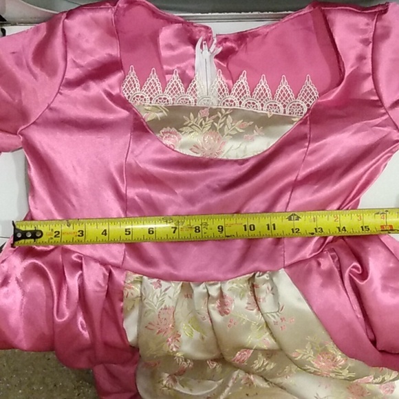 Medieval Renaissance Dress Satin Pink Rose Costume Queen Royal Gown S Cosplay - Picture 16 of 16